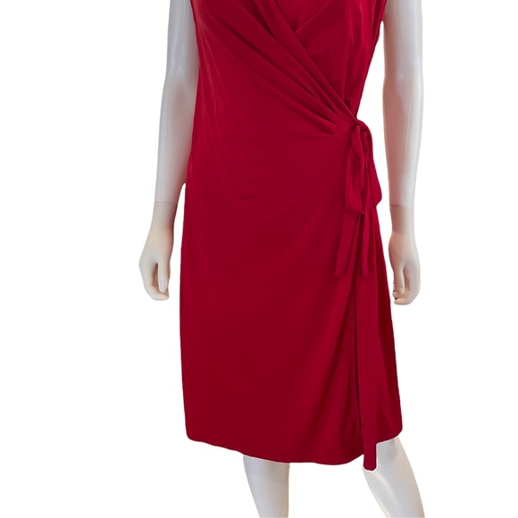 Apt. 9 NWT  Red Wrap Dress size Large ~ Fun & Sexy Easy  Wear !~jersey knit - Picture 2 of 5
